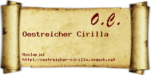 Oestreicher Cirilla névjegykártya